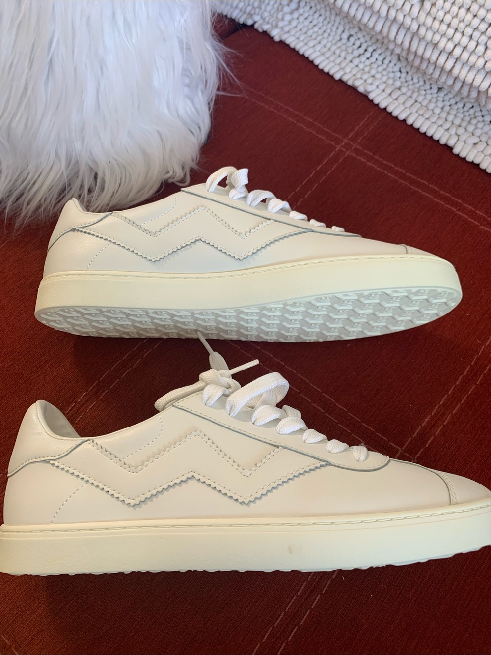 NWOT: Stuart Weitzman White Leather, Lace-Up Sneakers. Limited Edition
